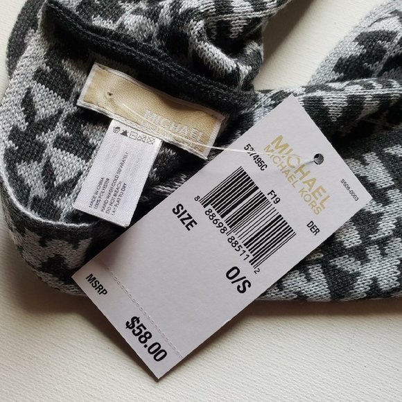 NEW MK Michael Kors Gray Infinity Loop Scarf NWT - Picture 2 of 2